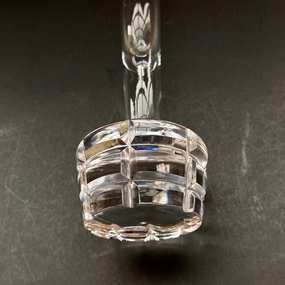 VTG Atlantis Full Lead Crystal Hand Blown & Cut 8"H Conical Bud Vase Portugal - Picture 7 of 13